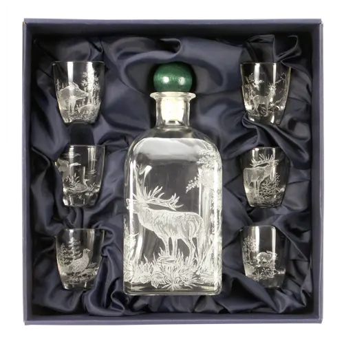 Schnapsservice 7-teilig mit Jagddekor Fritzmann