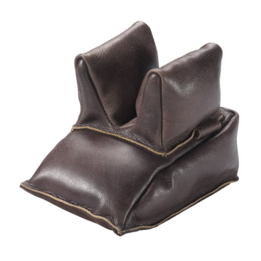 Gewehrschaftauflage echt Leder dunkelbraun, zum Füllen mit Sand, 16 x 12 x 13 cm Habee