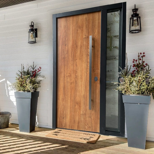 Sicherheitstür – extra Breit Holzdesign mit Fenster Habee