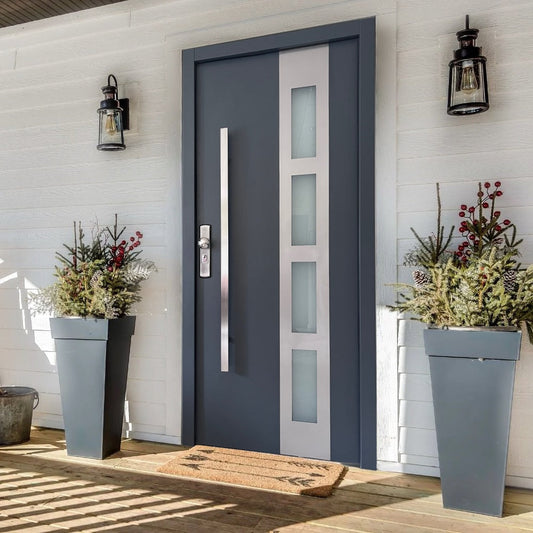 Sicherheitstür – mit 4 Fenstern Anthrazit Habee