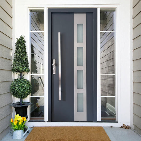 Sicherheitstür – mit 4 Fenstern Anthrazit Habee