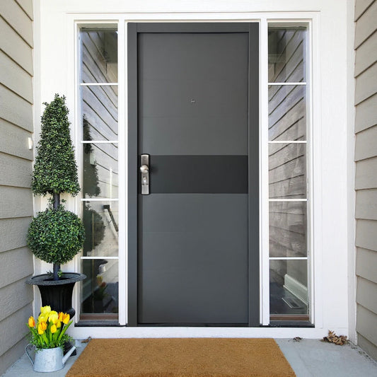 Sicherheitstür – Balkendesign Anthrazit Habee