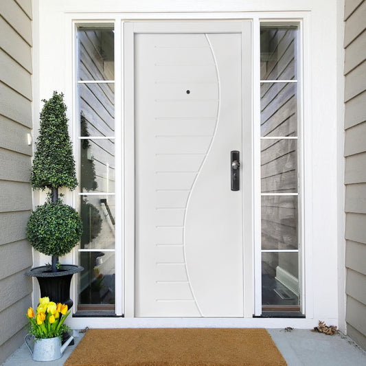 Sicherheitstür mit Wellen-Design Weiß Habee