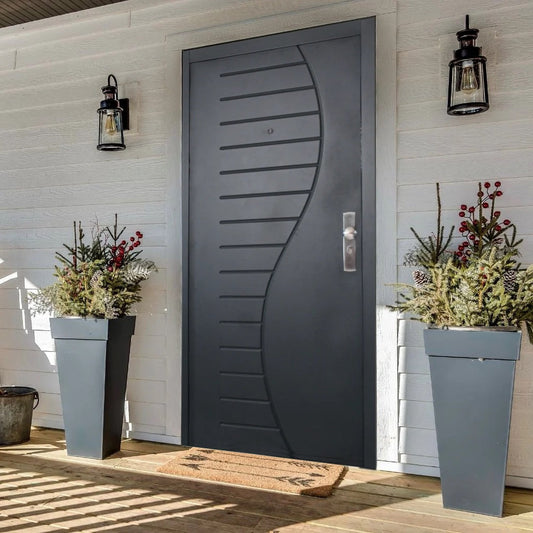 Sicherheitstür mit Wellen-Design Anthrazit Habee