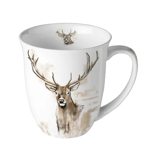Kaffeetasse mit Hirschmotiv
