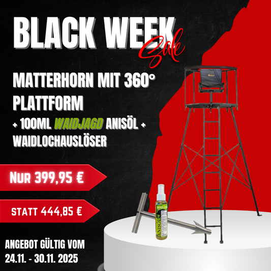Hochsitz Matterhorn 360° drehbarer Sitz Waidjagd, Robust, Witterungsbeständig