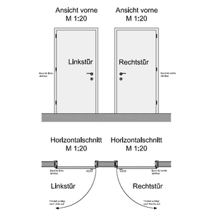 Sicherheitstür – extra Breit Holzdesign mit Fenster Habee