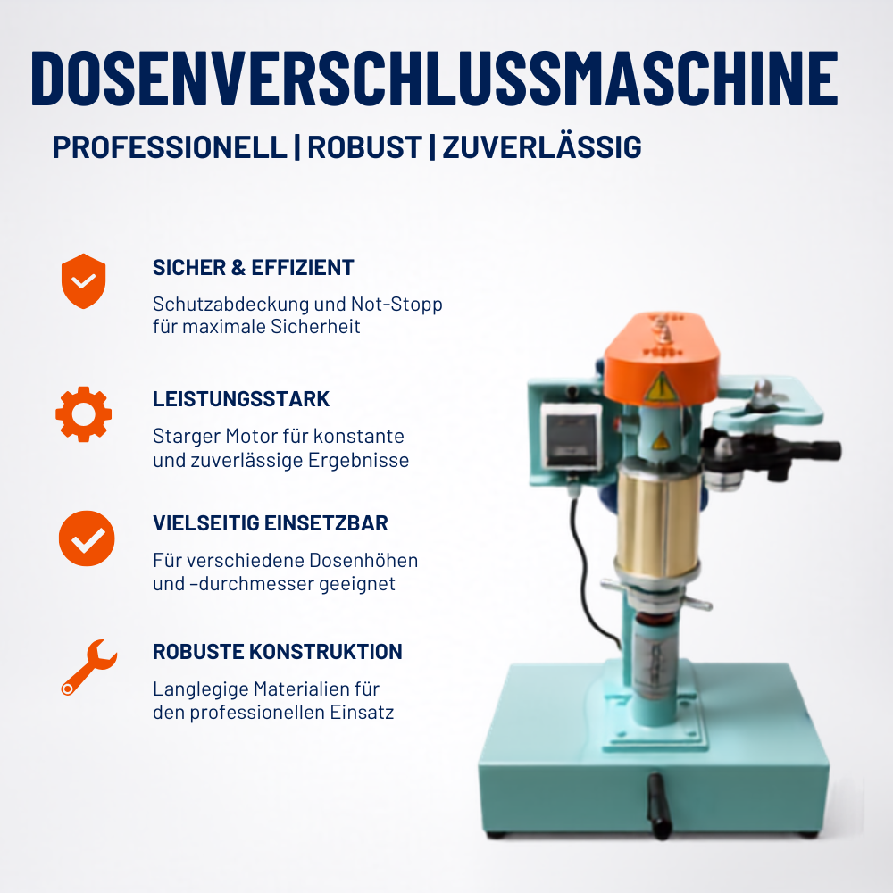 Dosenverschließmaschine GQ202 für Ø 73/99/200mm und Höhe 33-119mm