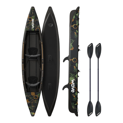2-Personen-Kajak mit Drop-Stitch - Wave Navigator 3.0 Camouflage