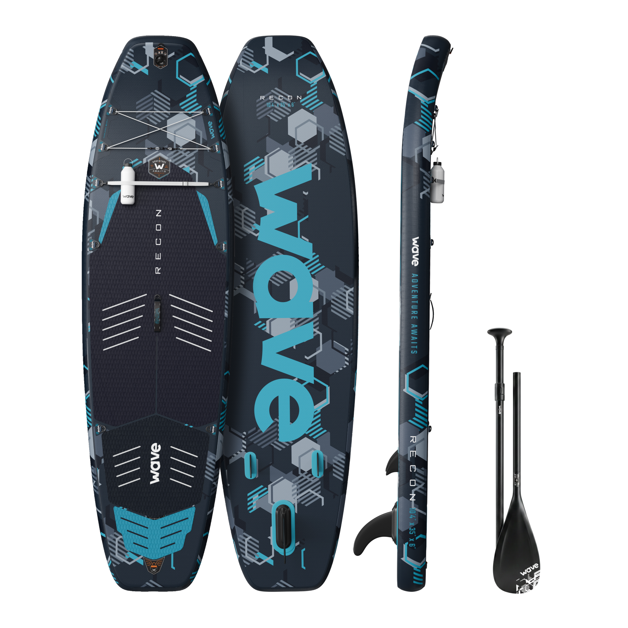 Stand Up Paddel / Sup Board - Wave The Recon 3.0 Größe: 10'4 Grau-Blau