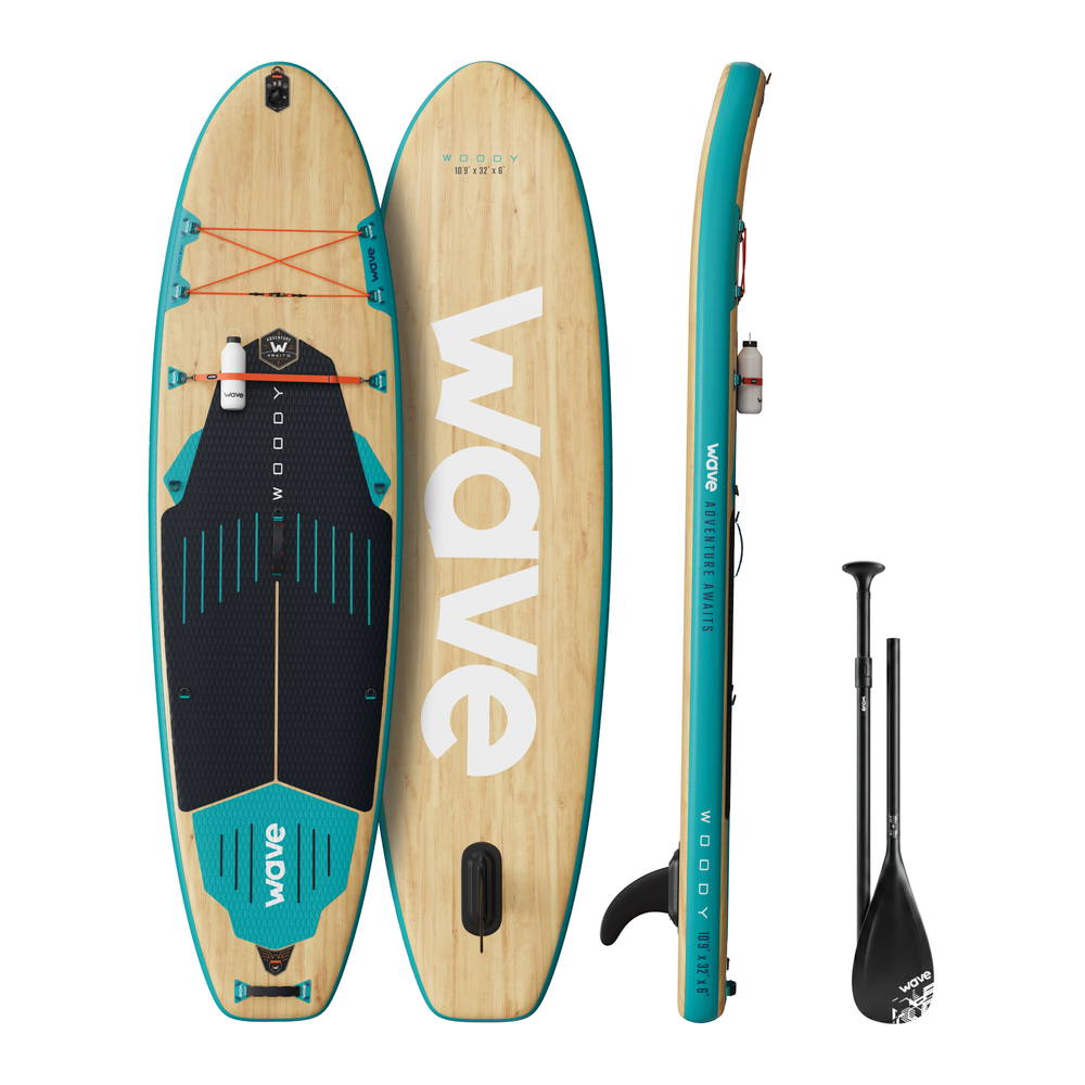 Stand Up Paddel / Sup Board - Wave The Woody 3.0 Größe: 10'9 Aqua Blau