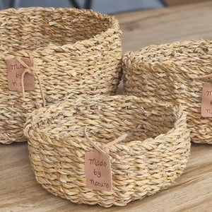 Dekokörbchen Seeggras 3-teilig  Ø 20 | 25 | 30 cm 100% Naturprodukt