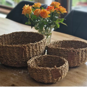 Dekokörbchen Seeggras 3-teilig  Ø 20 | 25 | 30 cm 100% Naturprodukt