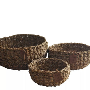 Dekokörbchen Seeggras 3-teilig  Ø 20 | 25 | 30 cm 100% Naturprodukt